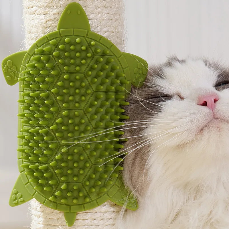 Brosse murale d’angle pour chat – massage et toilettage