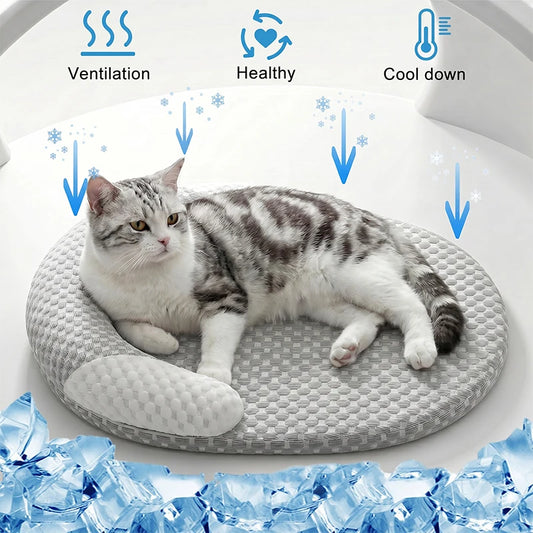Coussin rafraîchissant pour chien et chat – lit d’été respirant Ice Silk