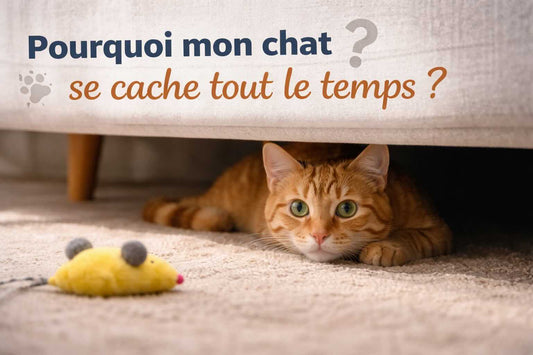 chat se cachant sous un meuble à l’intérieur de la maison