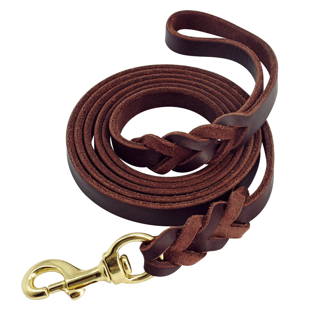 Laisse pour chien en cuir tressé – Élégance, confort et contrôle