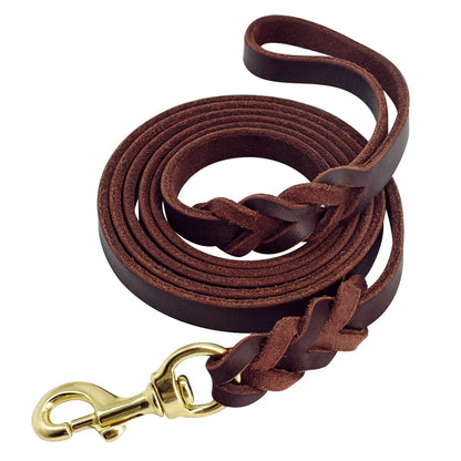 Laisse pour chien en cuir tressé – Élégance, confort et contrôle