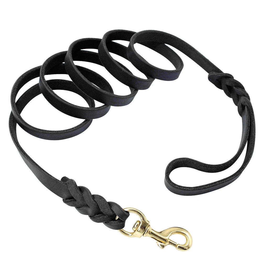 Laisse pour chien en cuir tressé – Élégance, confort et contrôle