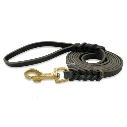 Laisse pour chien en cuir tressé – Élégance, confort et contrôle