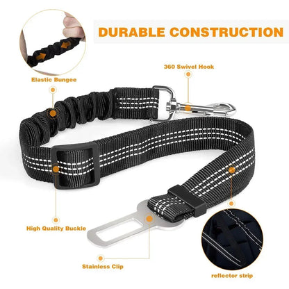 Ceinture de sécurité extensible pour chien – laisse voiture réfléchissante