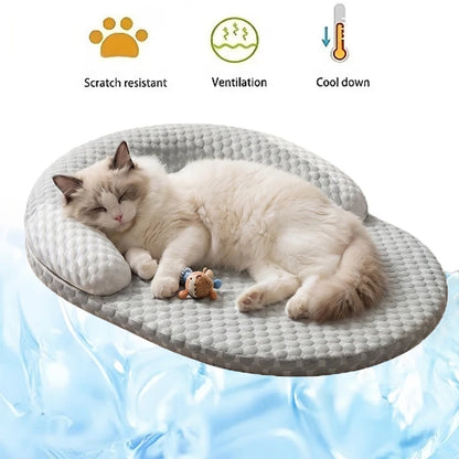 Coussin rafraîchissant pour chien et chat – lit d’été respirant Ice Silk