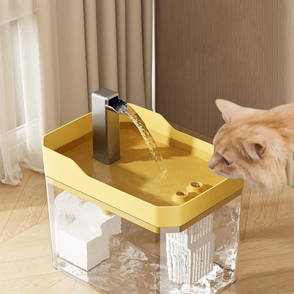 Fontaine à eau transparente pour chat et petit chien – 1,5 L silencieuse