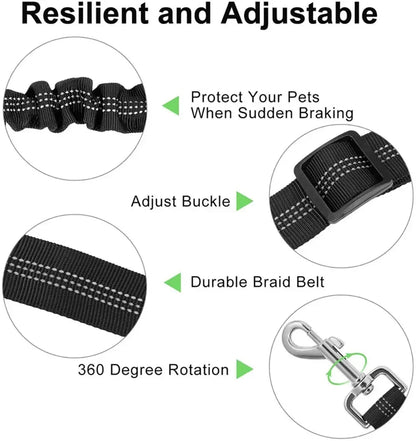 Ceinture de sécurité extensible pour chien – laisse voiture réfléchissante