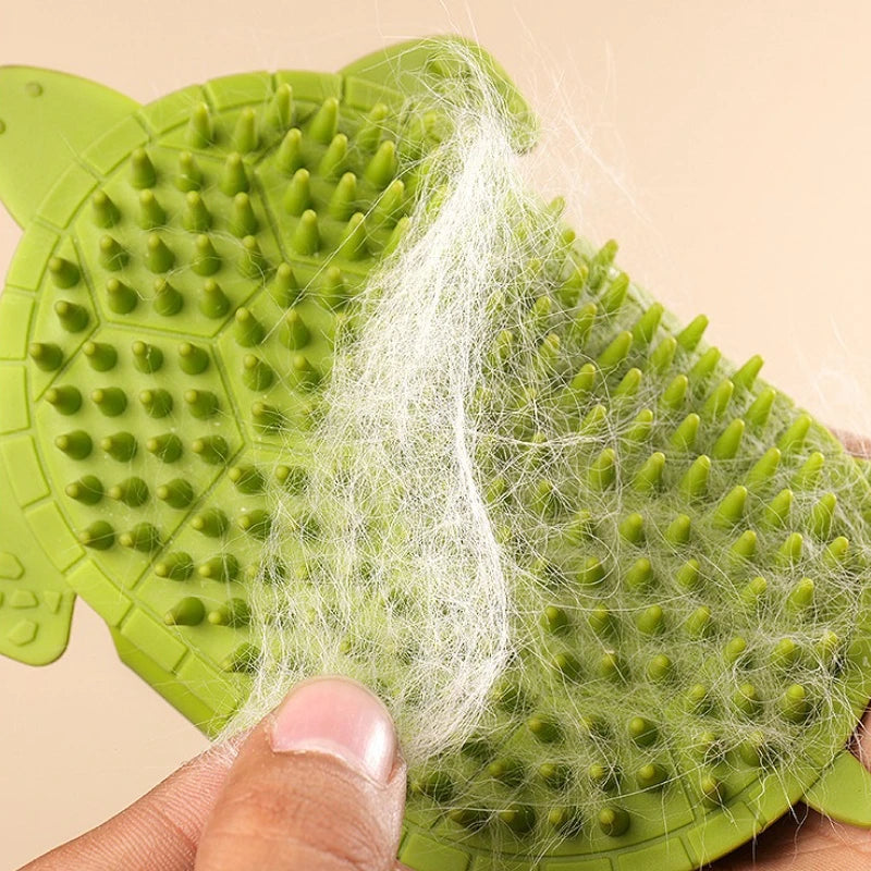 Brosse murale d’angle pour chat – massage et toilettage
