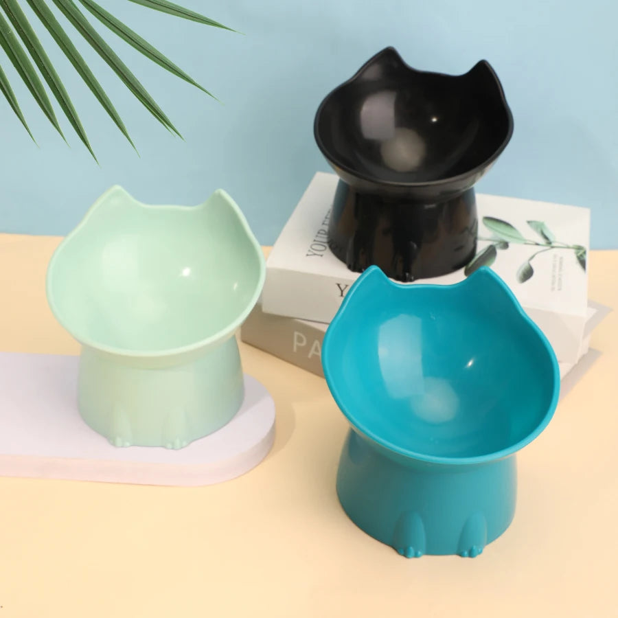 WhiskerWare™ — Gamelle Élevée Antidérapante et Inclinée pour Chats