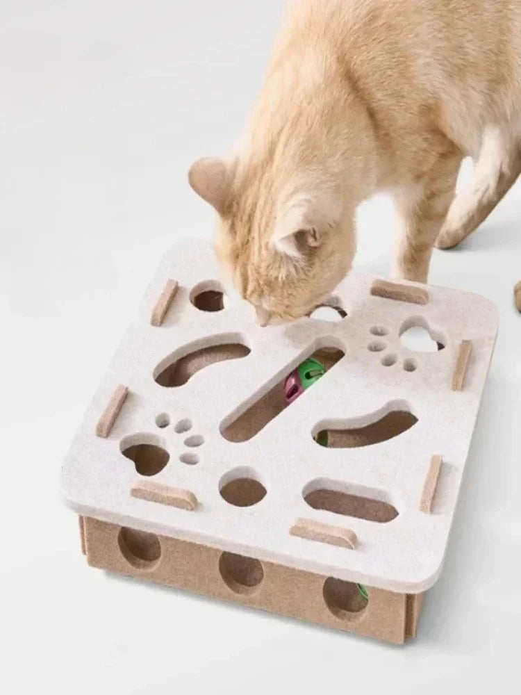 Jouet interactif pour chat – Boîte labyrinthe de stimulation mentale