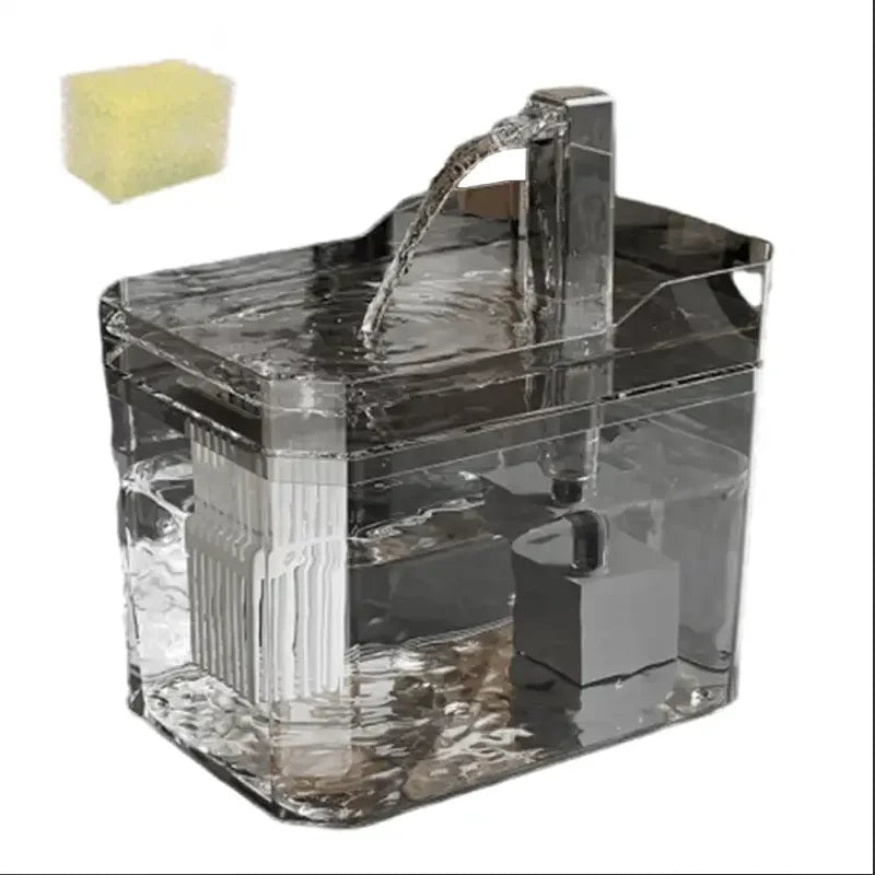 Fontaine à eau transparente pour chat et petit chien – 1,5 L silencieuse