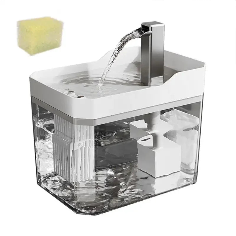 Fontaine à eau transparente pour chat et petit chien – 1,5 L silencieuse