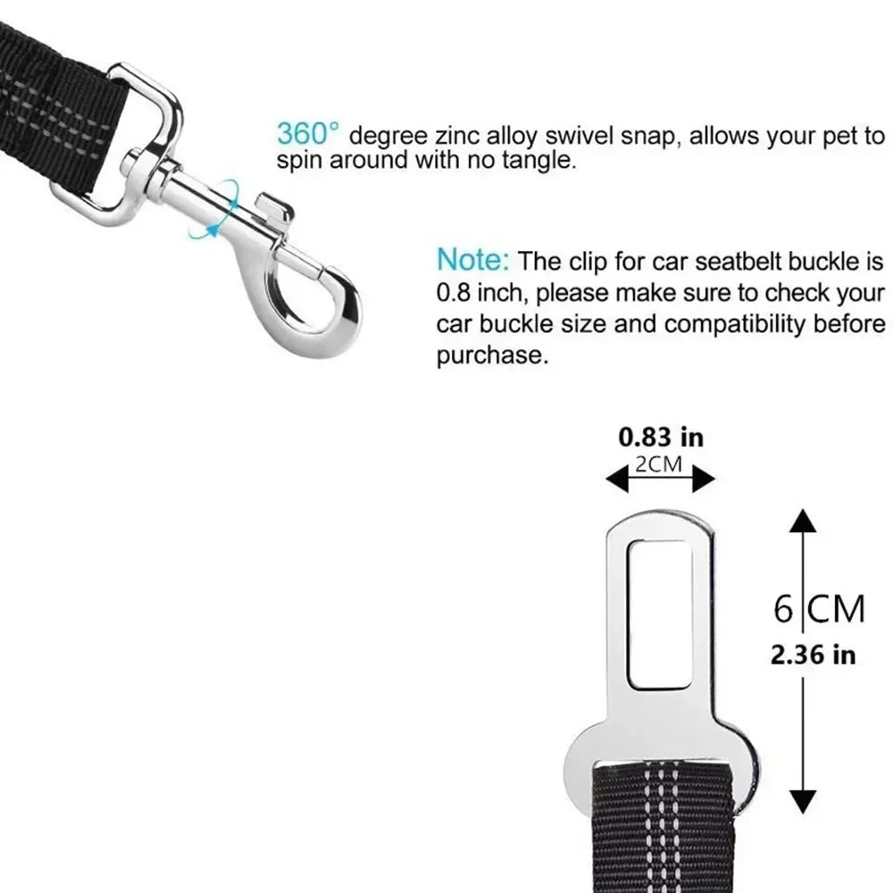 Ceinture de sécurité extensible pour chien – laisse voiture réfléchissante