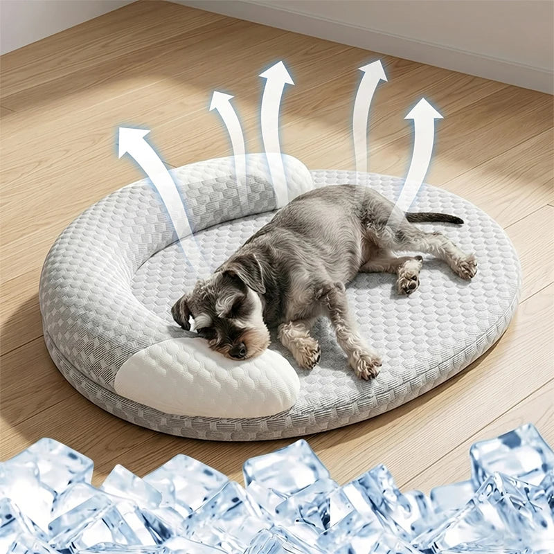 Coussin rafraîchissant pour chien et chat – lit d’été respirant Ice Silk