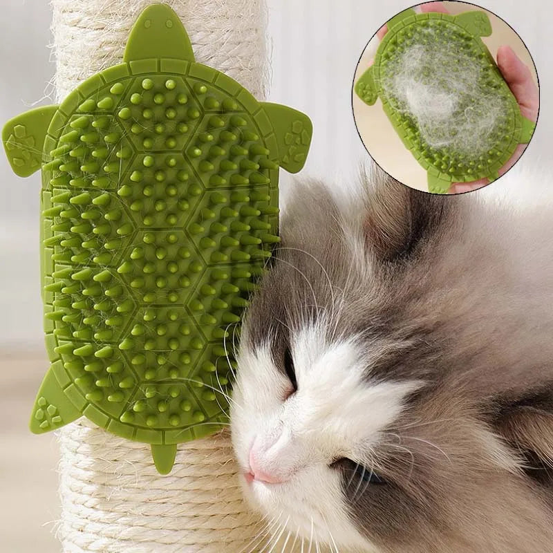 Brosse murale d’angle pour chat – massage et toilettage