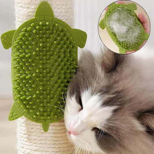Brosse murale d’angle pour chat – massage et toilettage