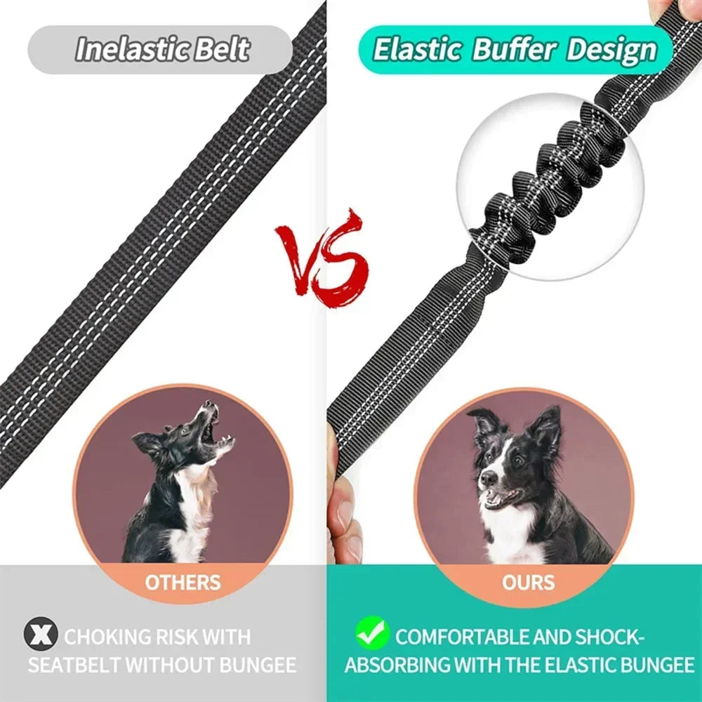 Ceinture de sécurité extensible pour chien – laisse voiture réfléchissante