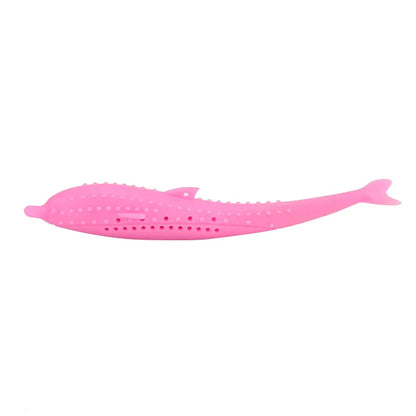 Jouet à Mâcher Nettoyant pour Chat – Bâton Poisson en Silicone avec Catnip