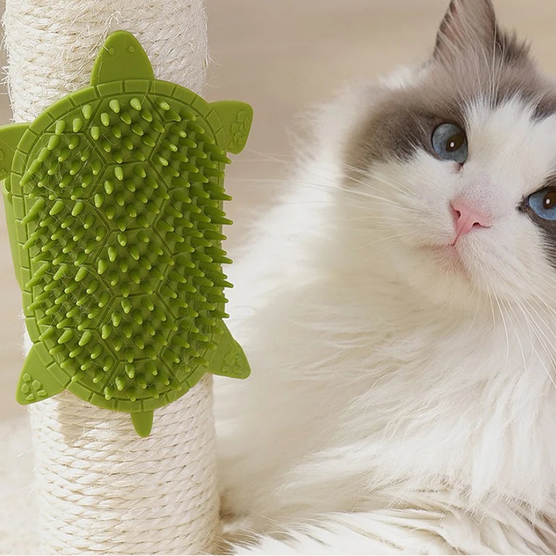Brosse murale d’angle pour chat – massage et toilettage