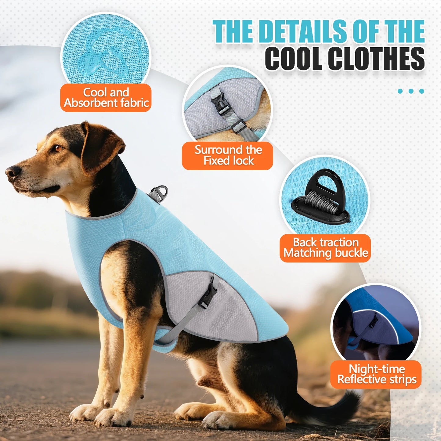 Gilet rafraîchissant pour chien – harnais d’été avec gourde portable