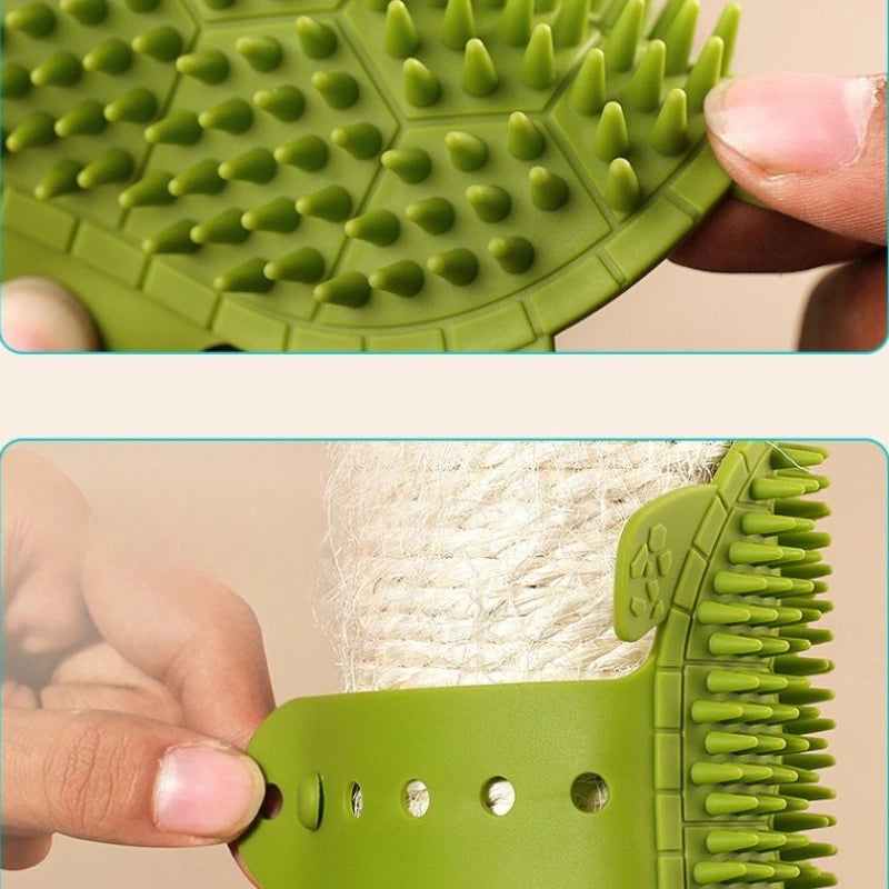 Brosse murale d’angle pour chat – massage et toilettage