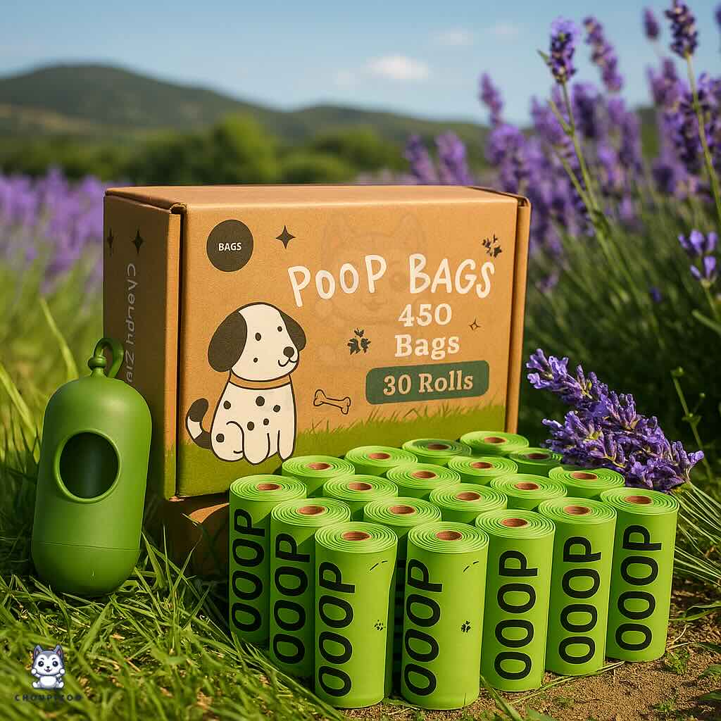 Sacs à Excréments Biodégradables Lavande – Avec Distributeur Inclus